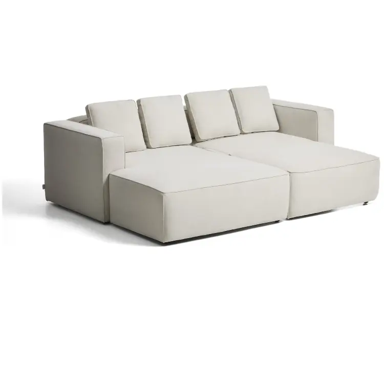 Диван-кровать Marela бежевый шенилл 3-местный с кушеткой слева 236 см