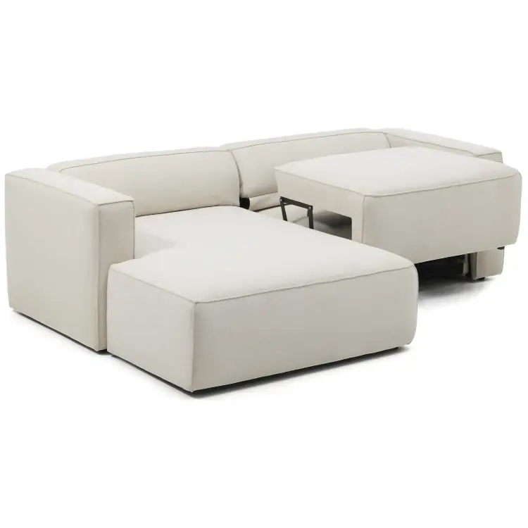 Диван-кровать Marela бежевый шенилл 3-местный с кушеткой слева 236 см