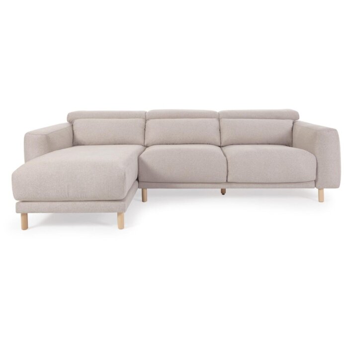 3-местный диван Singa с левым шезлонгом бежевого цвета 296 см