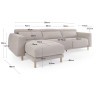 3-местный диван Singa с левым шезлонгом бежевого цвета 296 см