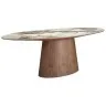 Овальный обеденный стол 1177 с мраморной керамикой и орехом