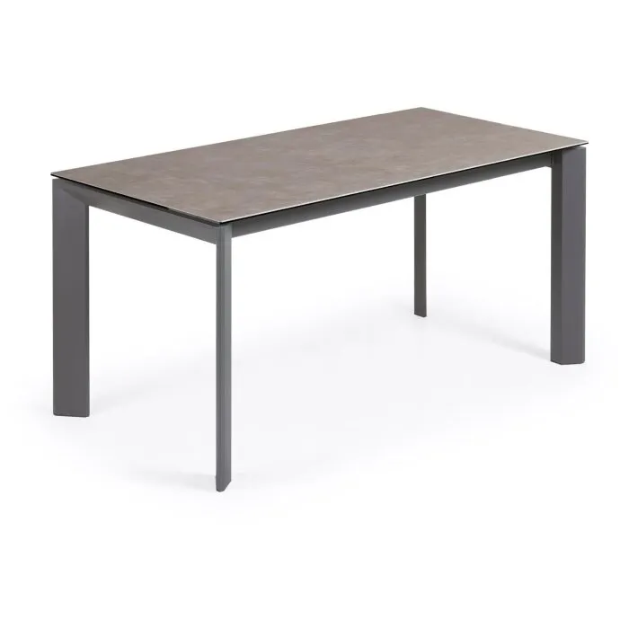 Стол Atta 160 (220) x90 антрацит, серый, керамика
