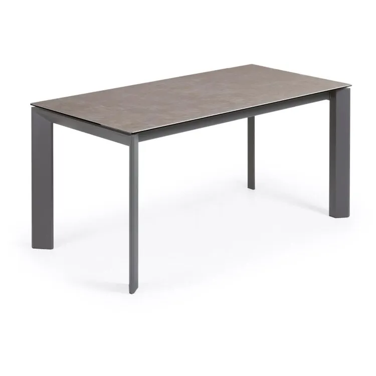 Стол Atta 160 (220) x90 антрацит, серый, керамика