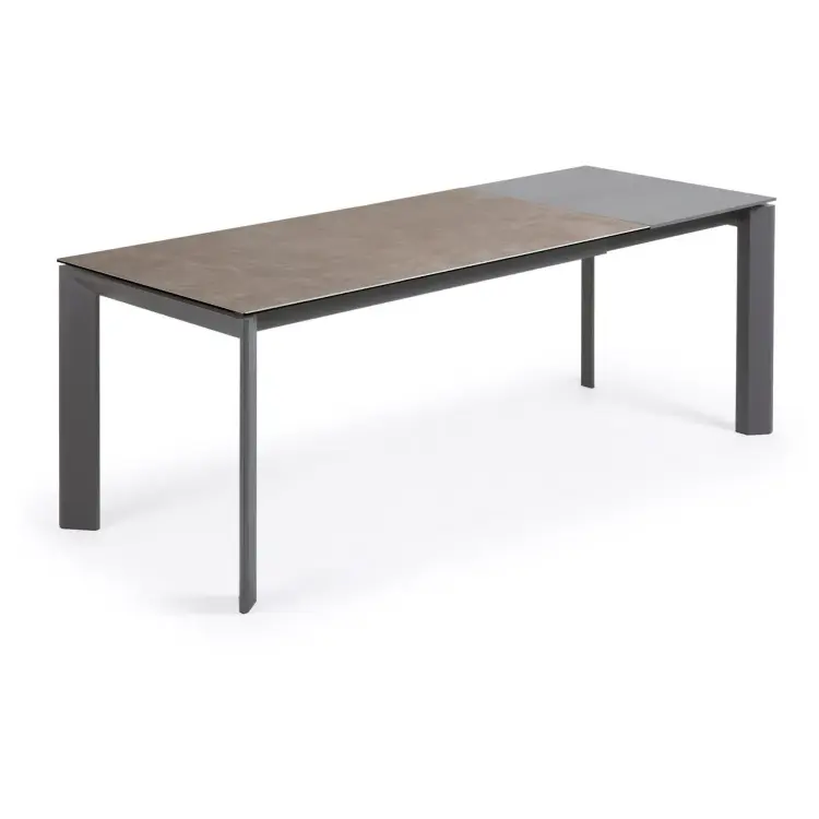 Стол Atta 160 (220) x90 антрацит, серый, керамика