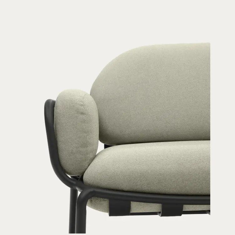 Уличный 2-местный диван Joncols с бежевой обивкой и серым алюминием 164 см