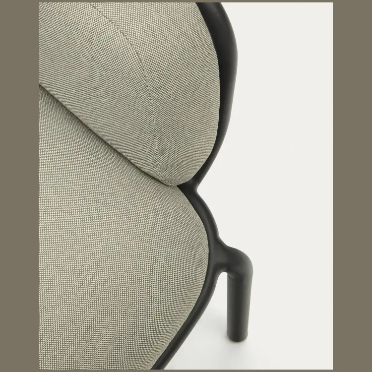 Уличный 2-местный диван Joncols с бежевой обивкой и серым алюминием 164 см