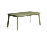 Раздвижной уличный стол Izola из алюминия с зеленой отделкой, 185 (235) x 100 см