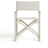Складной уличный стул Tisno из алюминия цвета экрю и текстиля цвета экрю