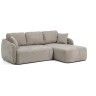 Трехместный диван-кровать Laira с правым шезлонгом из шенилла цвета таупе, 246 см