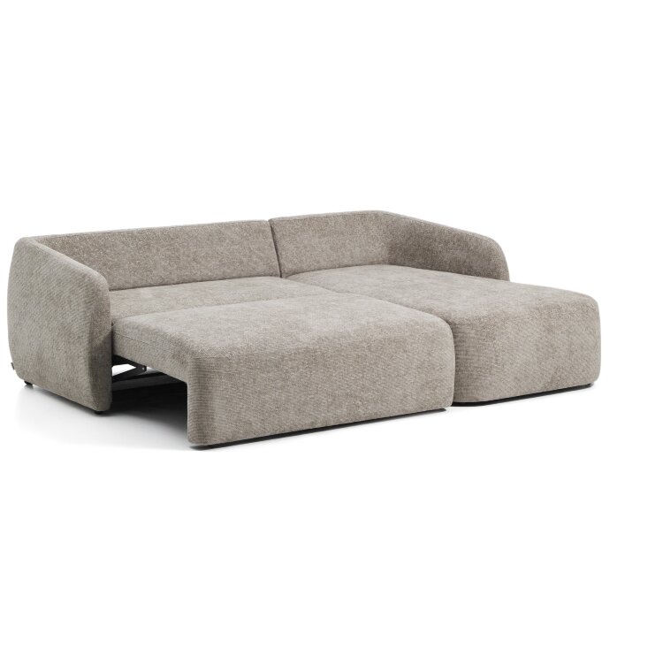 Трехместный диван-кровать Laira с правым шезлонгом из шенилла цвета таупе, 246 см