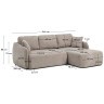 Трехместный диван-кровать Laira с правым шезлонгом из шенилла цвета таупе, 246 см
