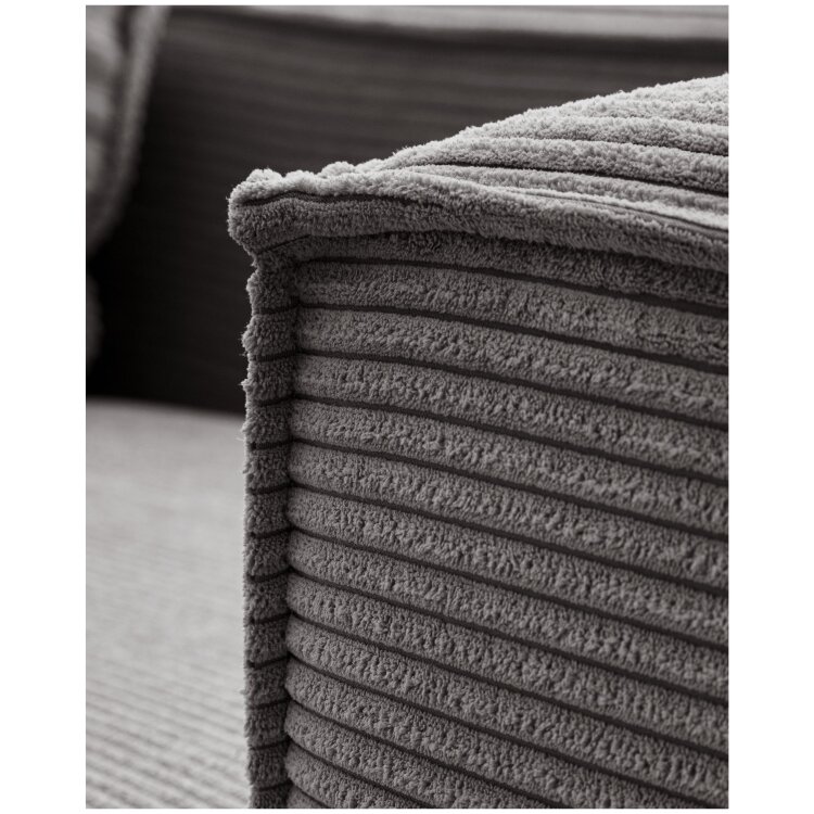 Диван 2х местный Blok правый шезлонг серый вельвет