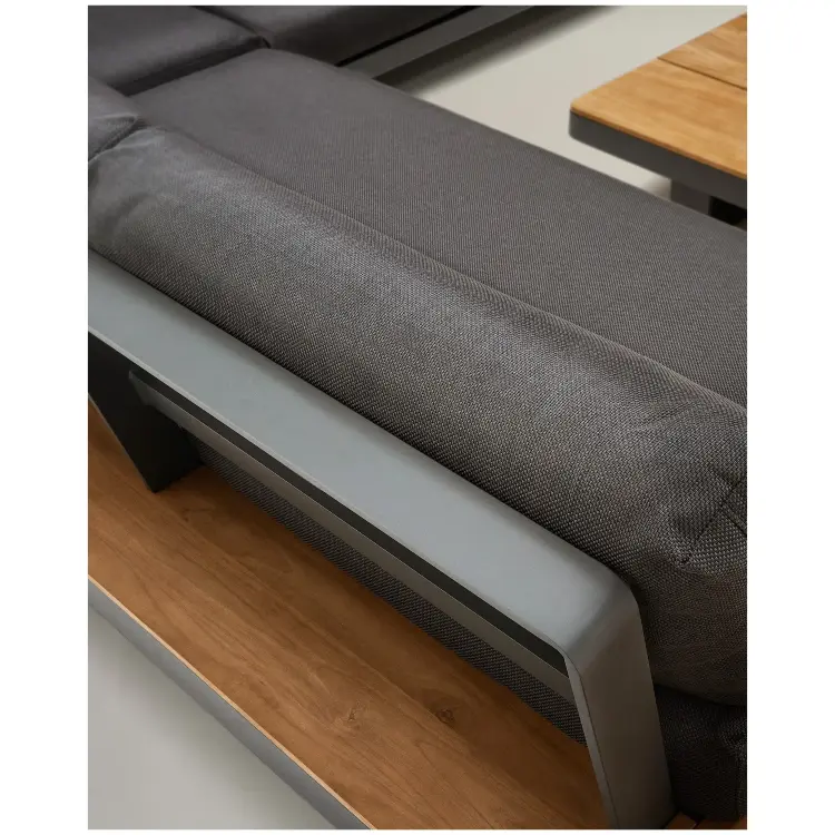 Набор из 5-местного углового дивана и стола Tosqueta из алюминия и массива тикового дерева