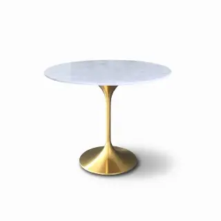 Стол обеденный белый Tulip Marble Brass