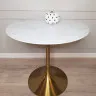 Стол обеденный белый Tulip Marble Brass
