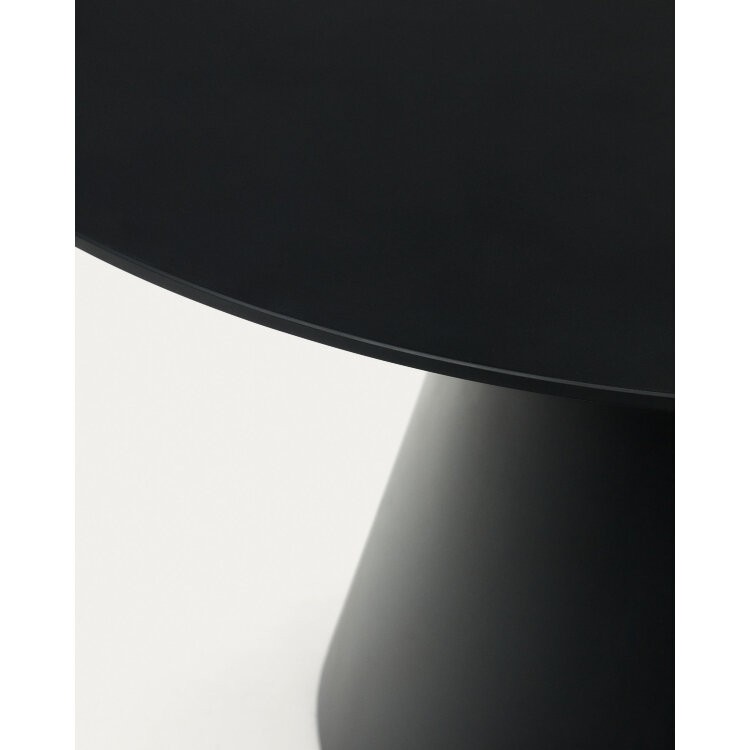 Стол Wilshire из закаленного стекла и металла с матовой черной отделкой, Ø 120 см