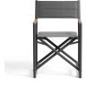 Складной уличный стул Tisno из графитового алюминия и серого текстиля