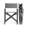 Складной уличный стул Tisno из графитового алюминия и серого текстиля
