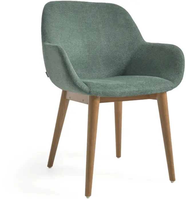 Стул Konna зеленого цвета с ножками из массива ясеня