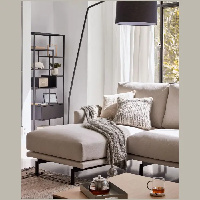 Диван Galene 3-местный с левым шезлонгом, бежевый, 254 см