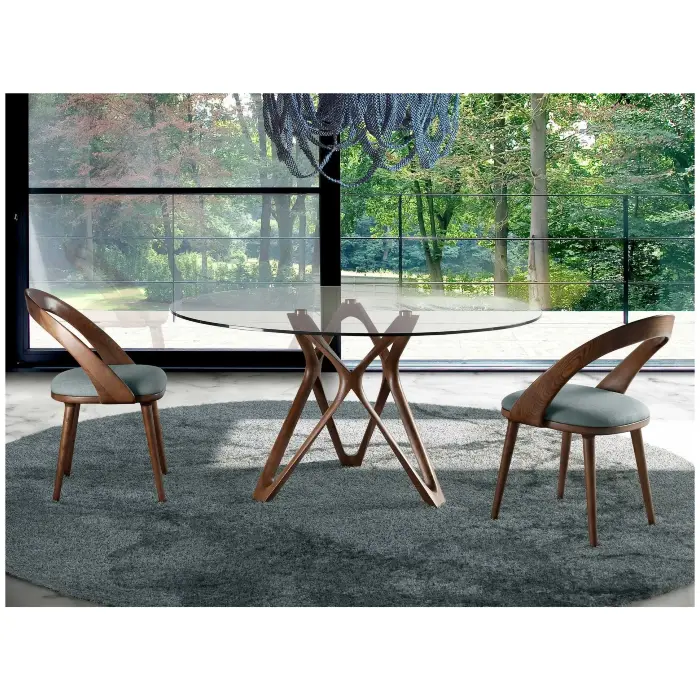 Круглый обеденный стол 1108/DT802 Ø120 из закаленного стекла