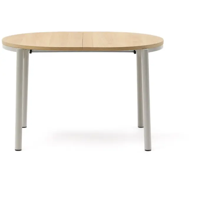 Montuiri круглый раздвижной стол из дубового шпона и белой стали