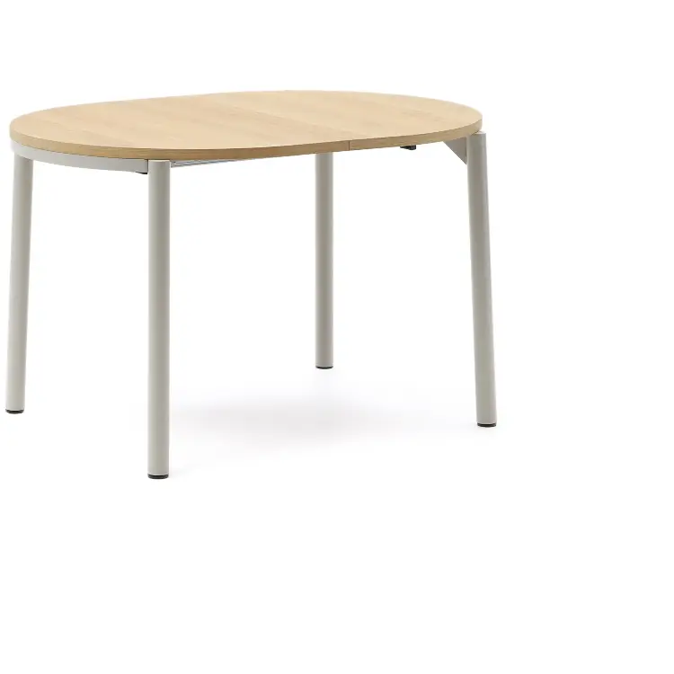 Montuiri круглый раздвижной стол из дубового шпона и белой стали