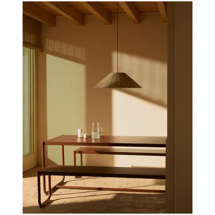 Комплект Sotil из 2 скамеек и стола из стали с гранатовой отделкой 183 x 83 cm