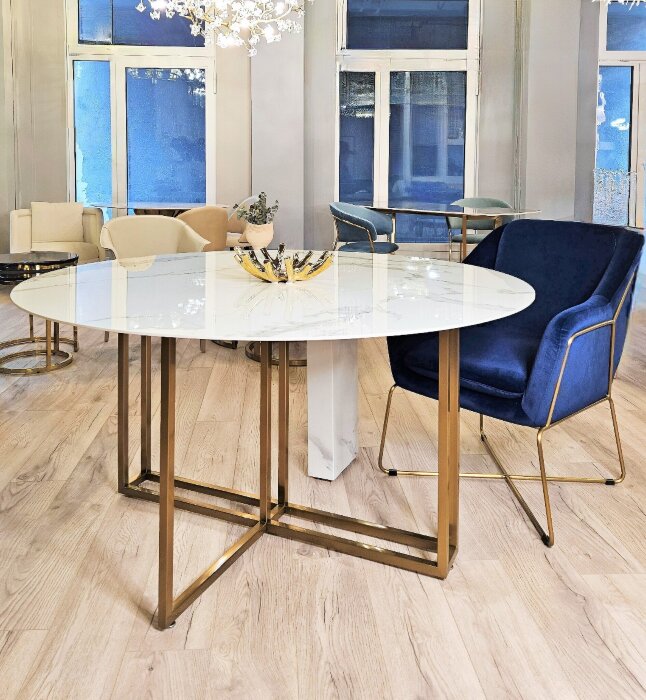 Стол Marble Cross Round