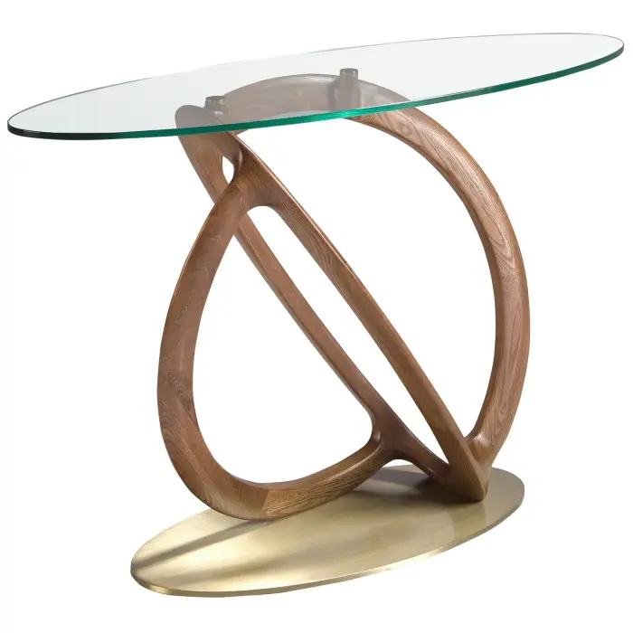 Консоль 3246/CON16171 из закаленного стекла и ореха
