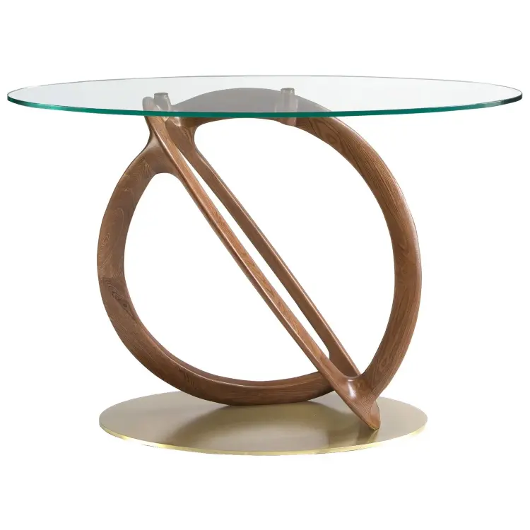 Консоль 3246/CON16171 из закаленного стекла и ореха