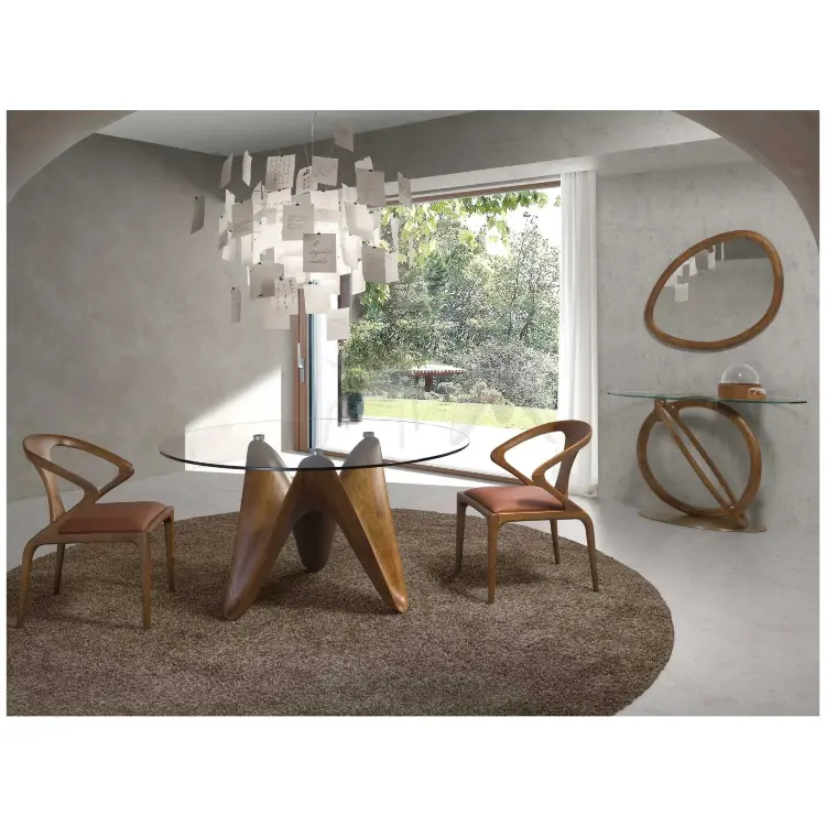 Консоль 3246/CON16171 из закаленного стекла и ореха