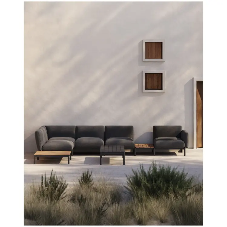 Sorells Уличный модульный 5-местный угловой диван серый