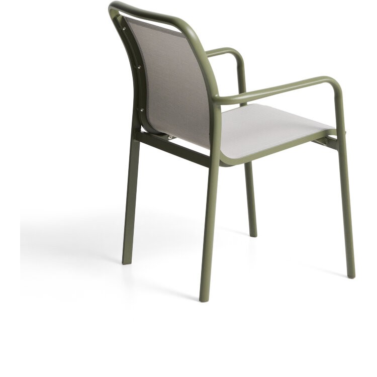Уличный стул Luri из алюминия зеленого цвета и бежевого текстиля