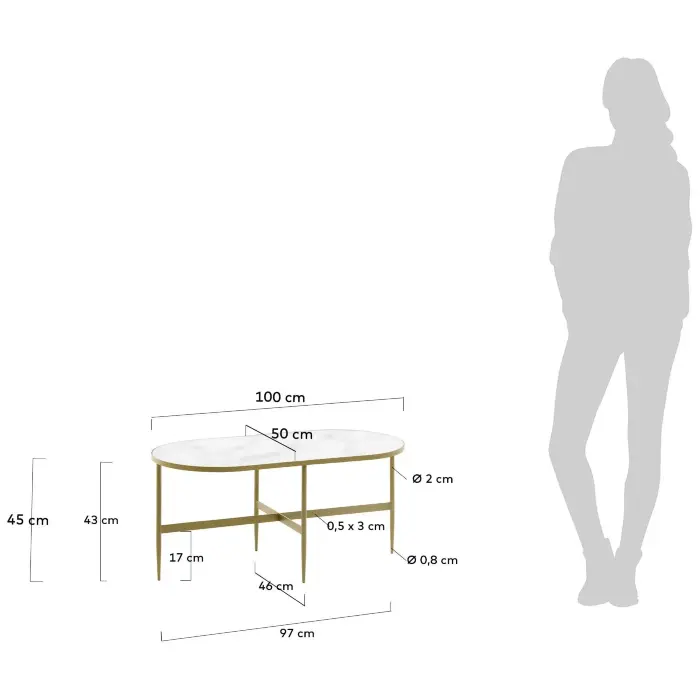 Журнальный столик Elisenda 100 х 50 см