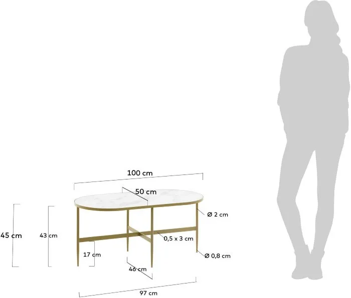 Журнальный столик Elisenda 100 х 50 см