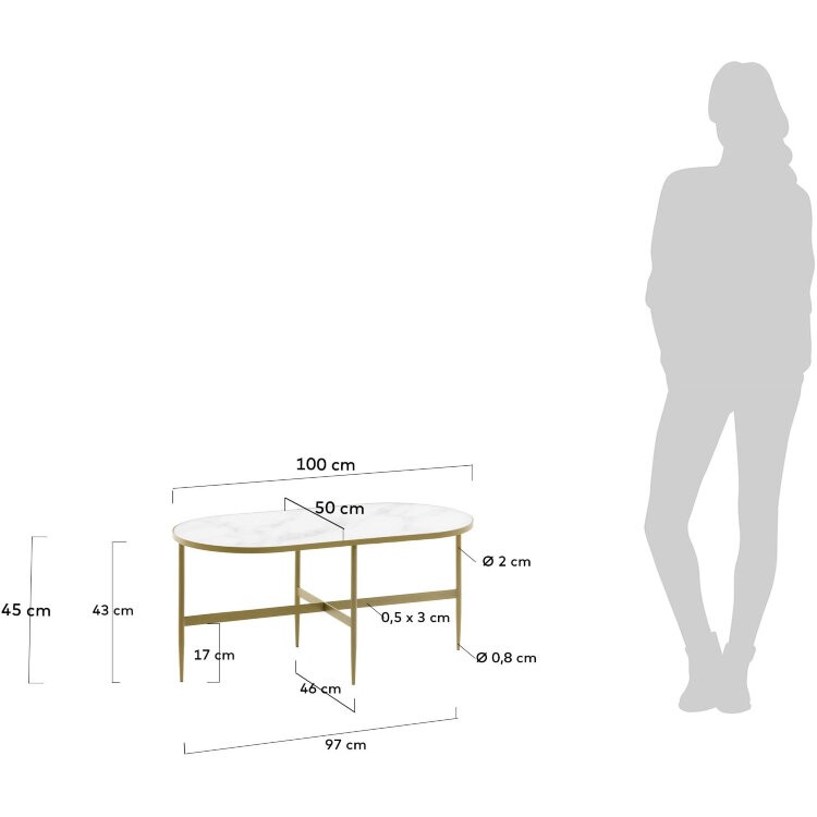Журнальный столик Elisenda 100 х 50 см
