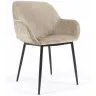Стул Konna из бежевой синели со стальными черными ножками