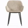 Стул Konna из бежевой синели со стальными черными ножками