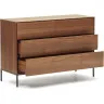 Vedrana Комод с 3 ящиками из орехового шпона со стальными ножками 110 x 75 см