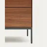 Vedrana Комод с 3 ящиками из орехового шпона со стальными ножками 110 x 75 см
