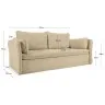 Диван-кровать Tanit бежевый с ножками из массива бука с натуральной отделкой 210 см
