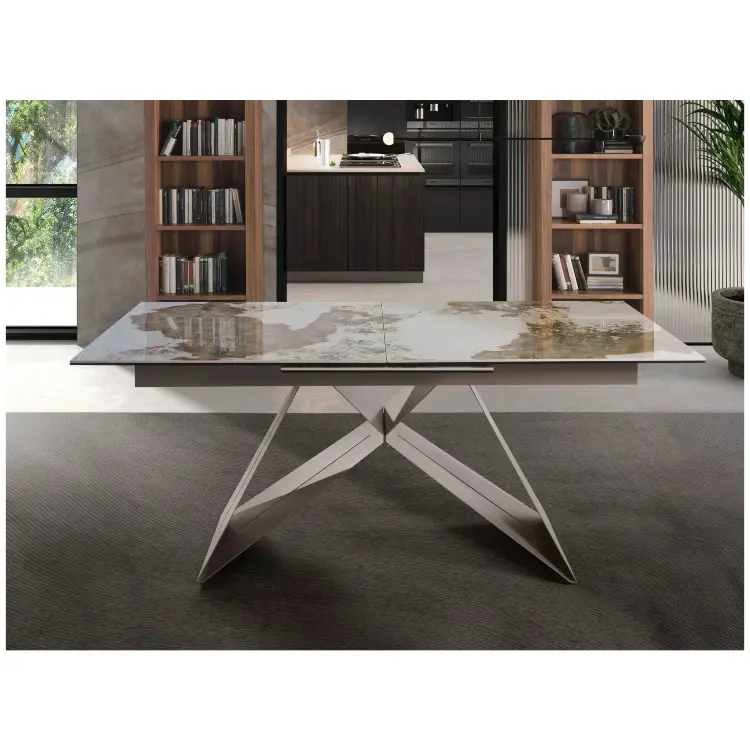 Раздвижной обеденный стол 1114/MC2207DT из мраморной керамики