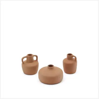 Набор Sofra из 3-х терракотовых ваз, 6 см/7 см/10 см