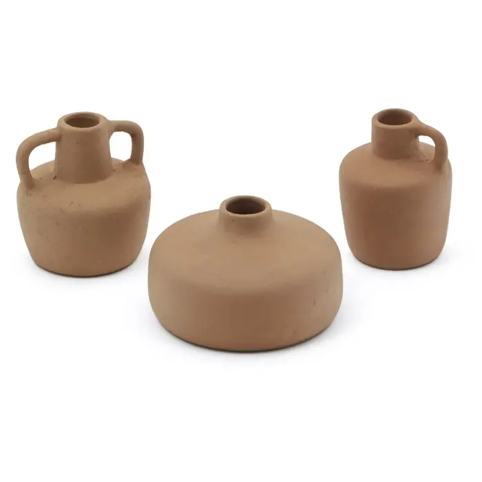Набор Sofra из 3-х терракотовых ваз, 6 см/7 см/10 см