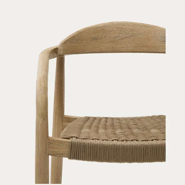 Комплект садовой мебели стол Sori и 4 стула Nina из акации и бежевой веревки