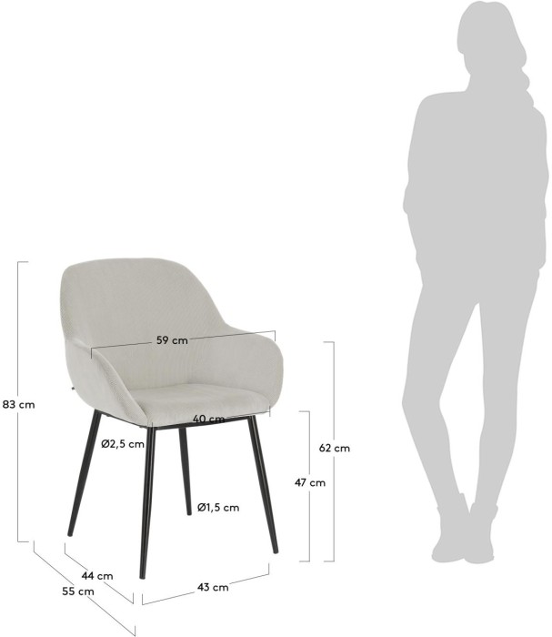 Стул Konna светло-серый вельвет