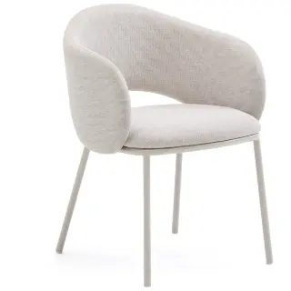 Стул Maina бежевого цвета со стальными ножками бежевого цвета