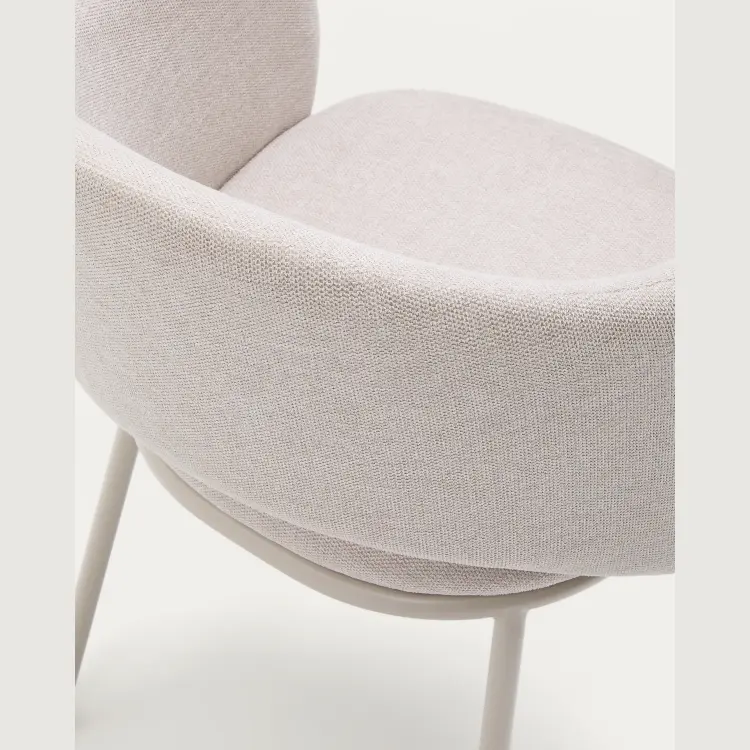 Стул Maina бежевого цвета со стальными ножками бежевого цвета