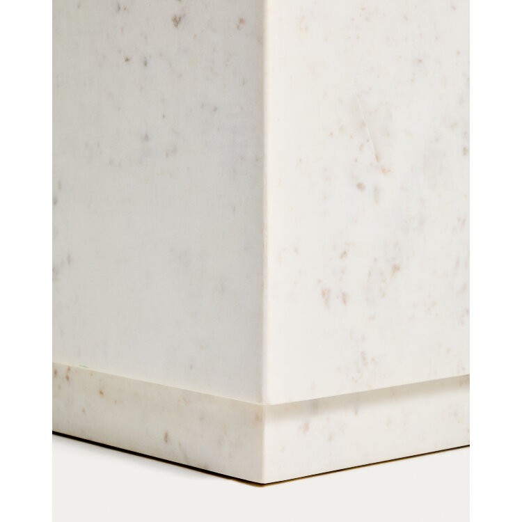 Приставной столик Sorein из белого мрамора 40 x 40 см